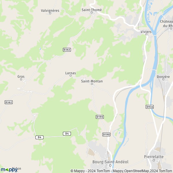 La carte pour la ville de Saint-Montan 07220