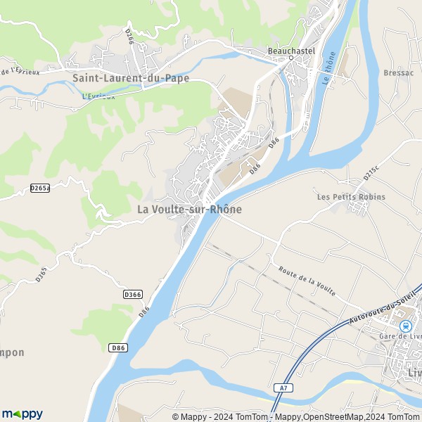 La carte pour la ville de La Voulte-sur-Rhône 07800