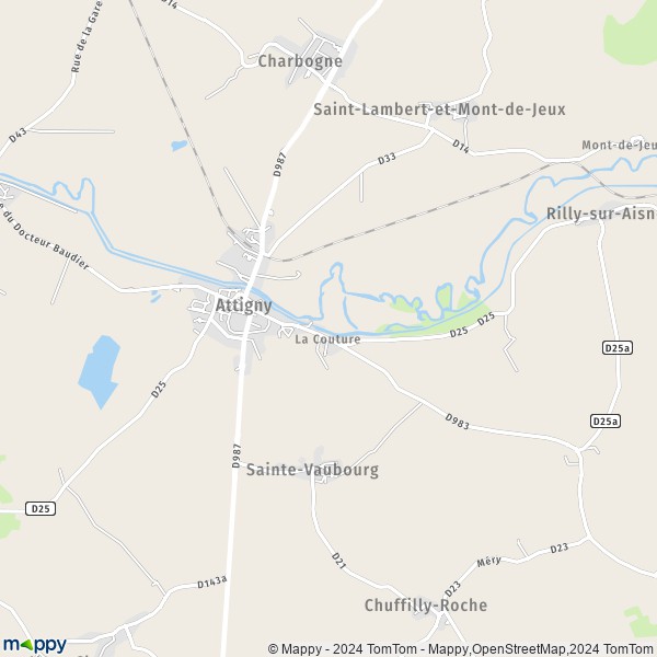 La carte pour la ville de Attigny 08130