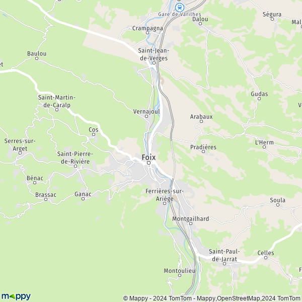 La carte pour la ville de Foix 09000