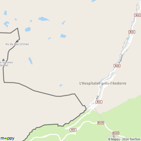 La carte pour la ville de L'Hospitalet-près-l'Andorre 09390