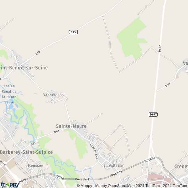 La carte pour la ville de Sainte-Maure 10150