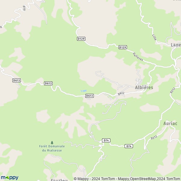 La carte pour la ville de Albières 11330