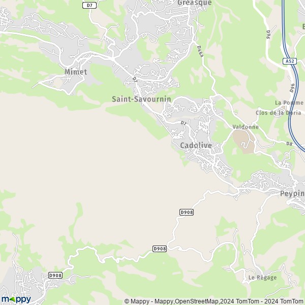 La carte pour la ville de Cadolive 13950