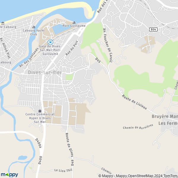 La carte pour la ville de Dives-sur-Mer 14160