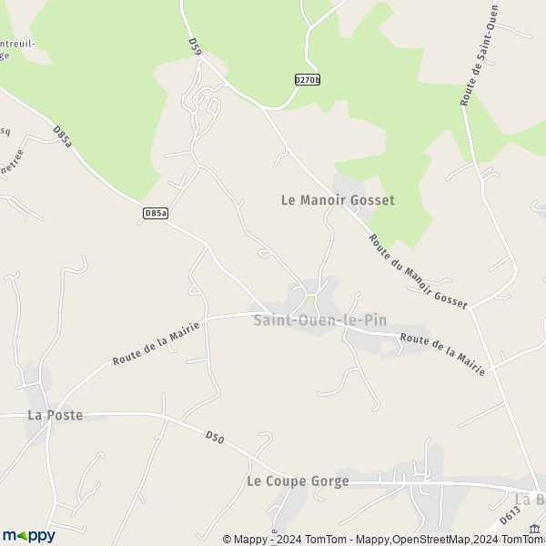 La carte pour la ville de Saint-Ouen-le-Pin 14340