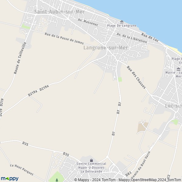 La carte pour la ville de Langrune-sur-Mer 14830