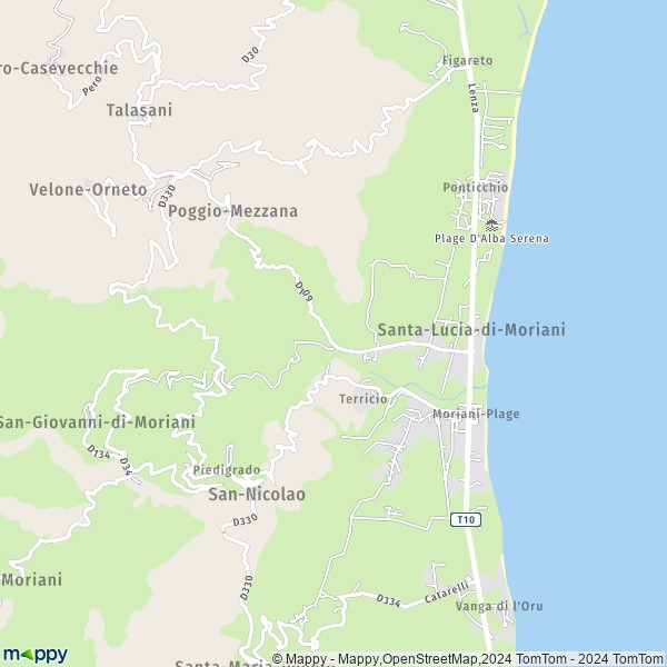 La carte pour la ville de Santa-Lucia-di-Moriani 20230