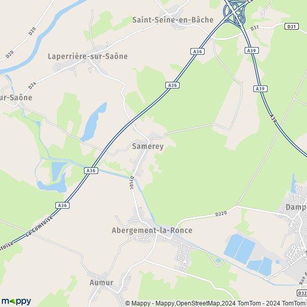 La carte pour la ville de Samerey 21170