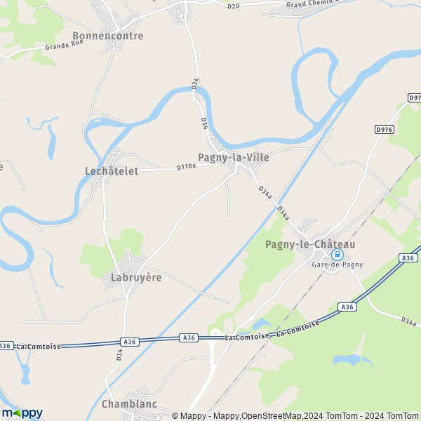 La carte pour la ville de Pagny-la-Ville 21250