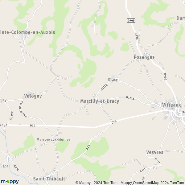 La carte pour la ville de Marcilly-et-Dracy 21350