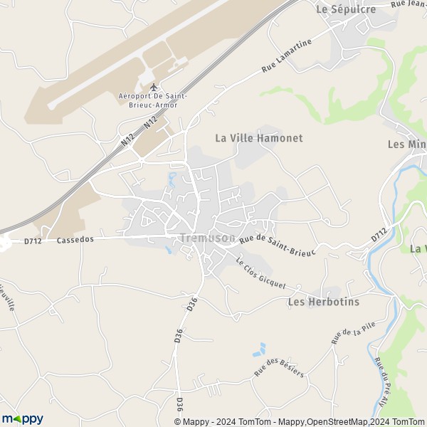 La carte pour la ville de Trémuson 22440