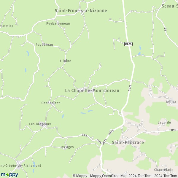 La carte pour la ville de La Chapelle-Montmoreau 24300