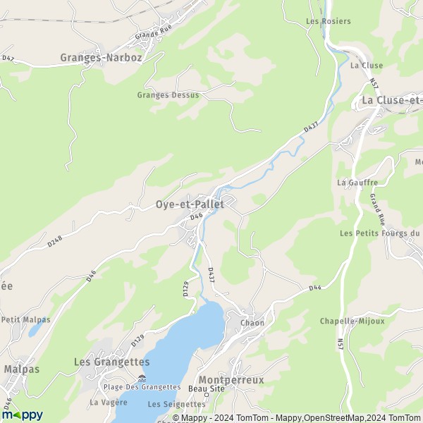La carte pour la ville de Oye-et-Pallet 25160