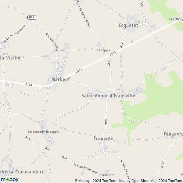 La carte pour la ville de Saint-Aubin-d'Écrosville 27110