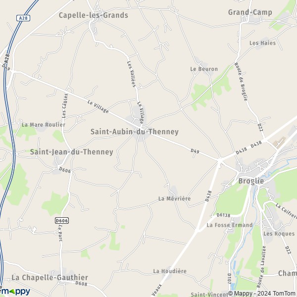 La carte pour la ville de Saint-Aubin-du-Thenney 27270