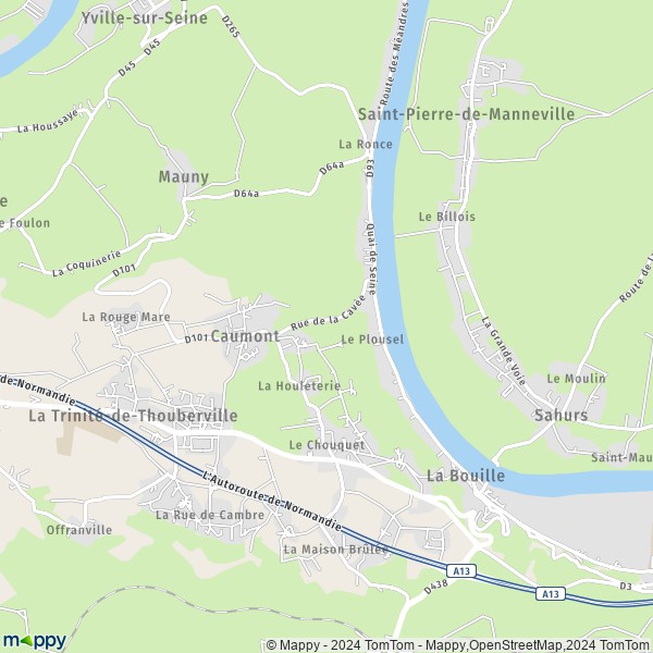La carte pour la ville de Caumont 27310