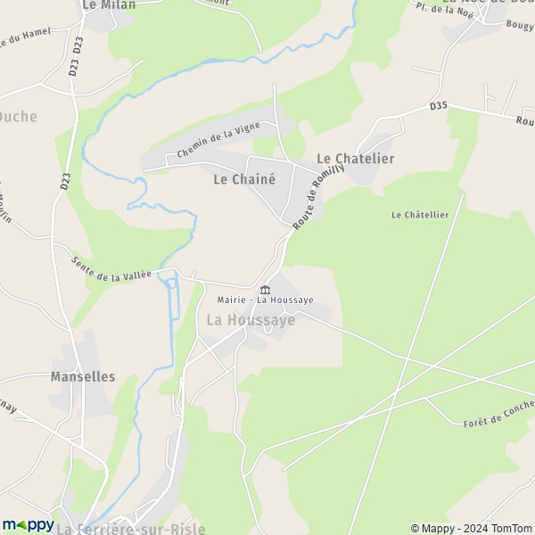 La carte pour la ville de La Houssaye 27410
