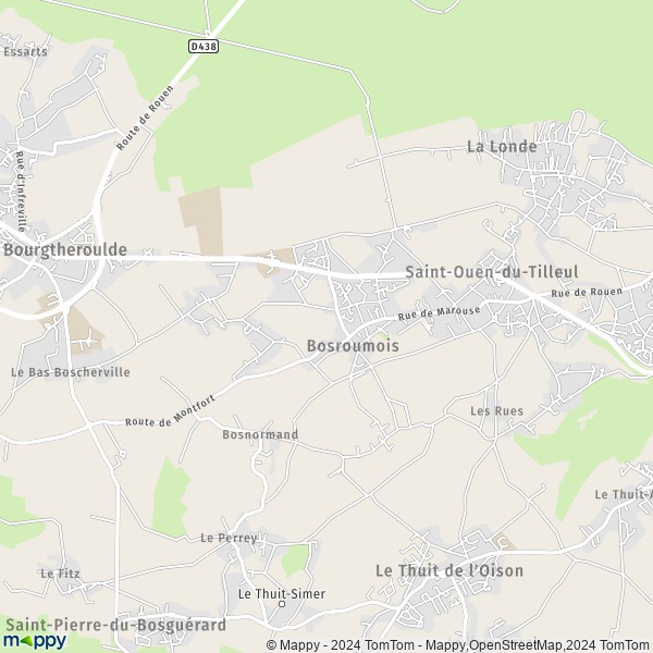 La carte pour la ville de Bosnormand, 27670 Bosroumois