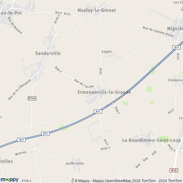 La carte pour la ville de Ermenonville-la-Grande 28120