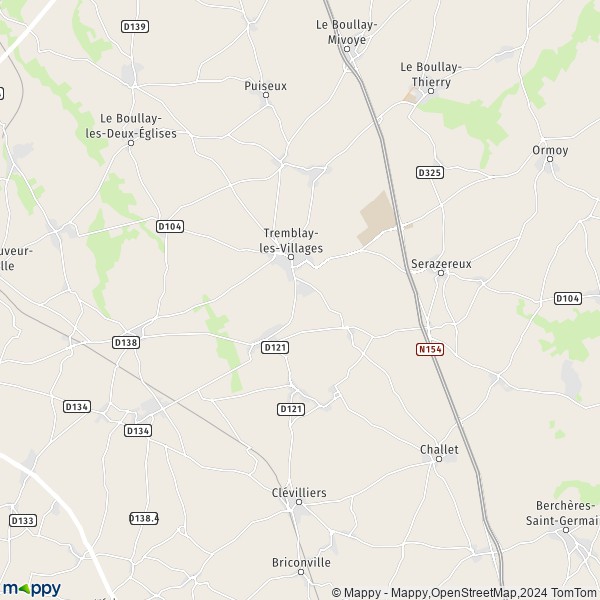 La carte pour la ville de Tremblay-les-Villages 28170