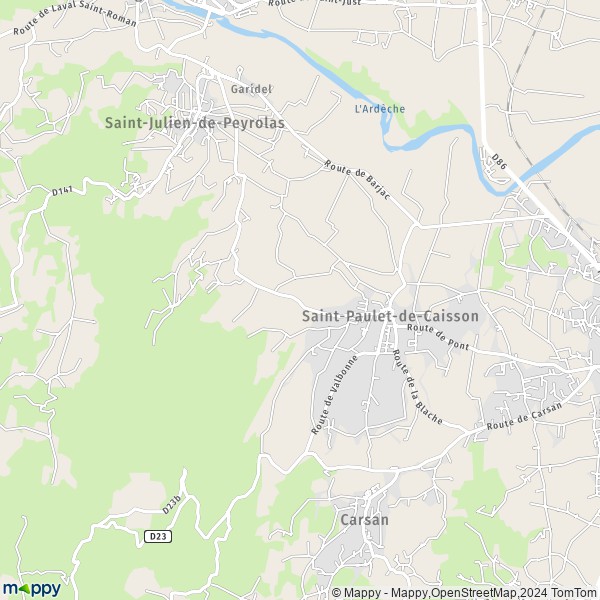 La carte pour la ville de Saint-Paulet-de-Caisson 30130