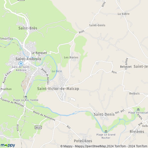 La carte pour la ville de Saint-Victor-de-Malcap 30500