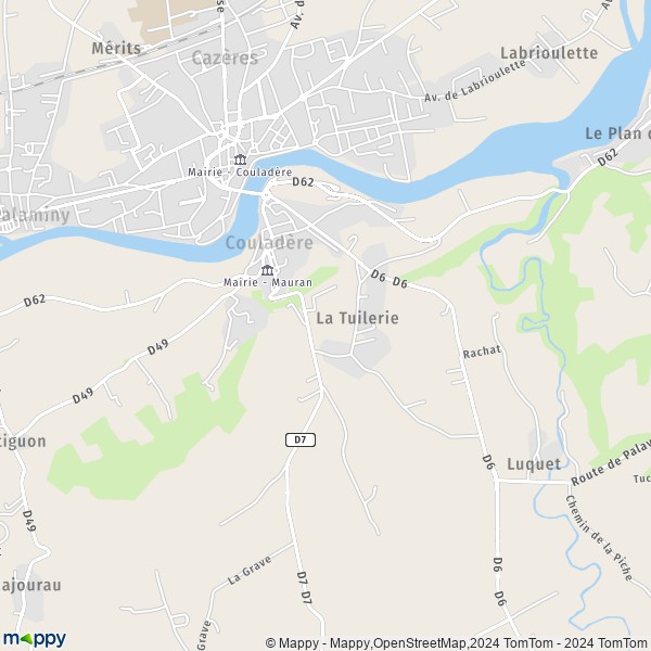 La carte pour la ville de Couladère 31220