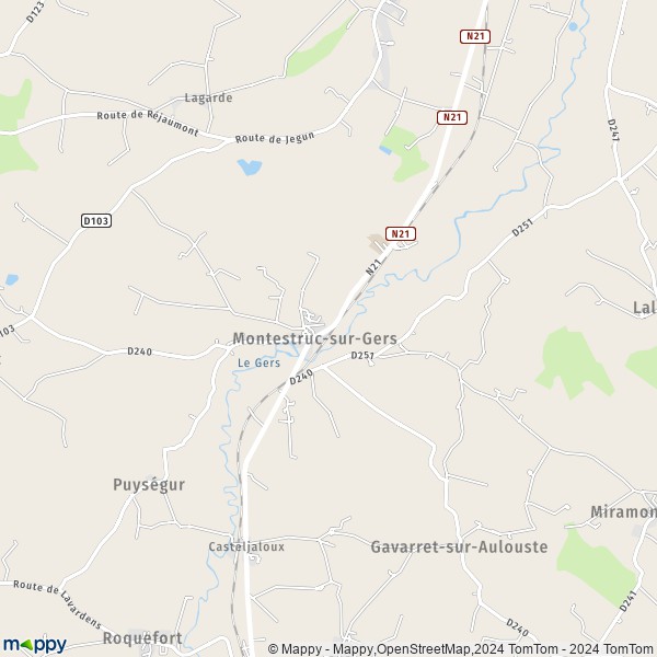 La carte pour la ville de Montestruc-sur-Gers 32390