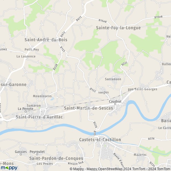 La carte pour la ville de Saint-Martin-de-Sescas 33490