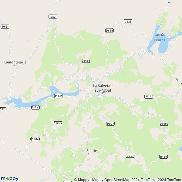 La carte pour la ville de La Salvetat-sur-Agout 34330