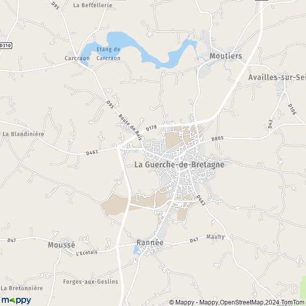 La carte pour la ville de La Guerche-de-Bretagne 35130