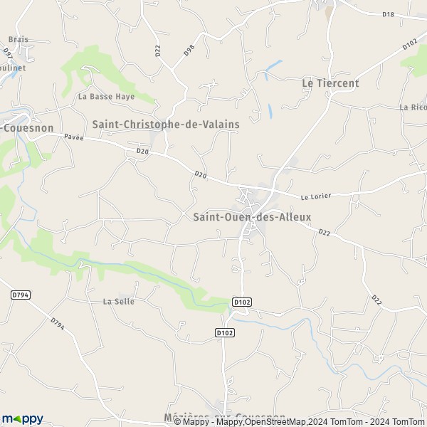 La carte pour la ville de Saint-Ouen-des-Alleux 35140