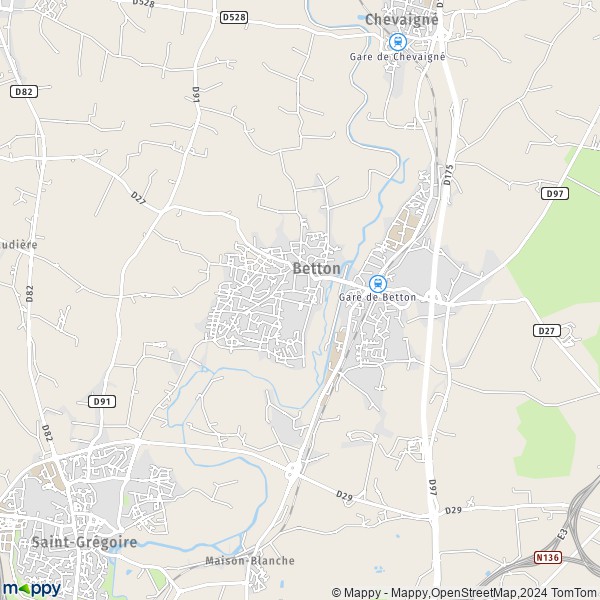 La carte pour la ville de Betton 35830