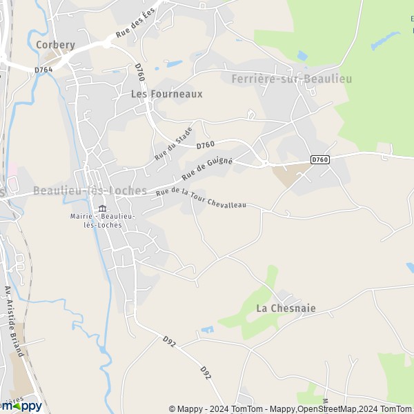 La carte pour la ville de Beaulieu-lès-Loches 37600