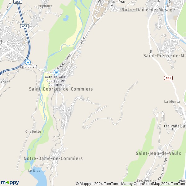 La carte pour la ville de Saint-Georges-de-Commiers 38450