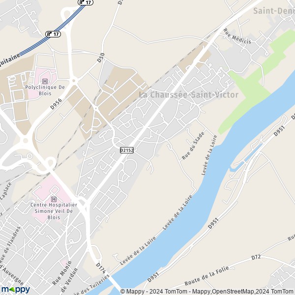 La carte pour la ville de La Chaussée-Saint-Victor 41260