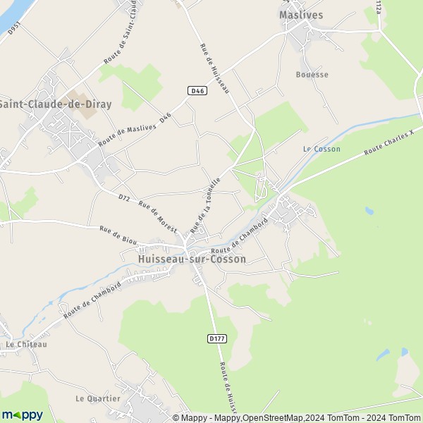 La carte pour la ville de Huisseau-sur-Cosson 41350