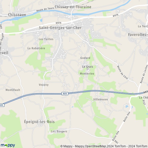 La carte pour la ville de Saint-Georges-sur-Cher 41400