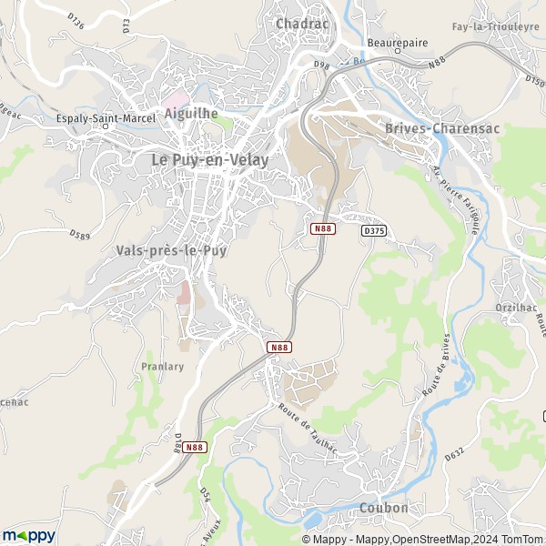 La carte pour la ville de Le Puy-en-Velay 43000