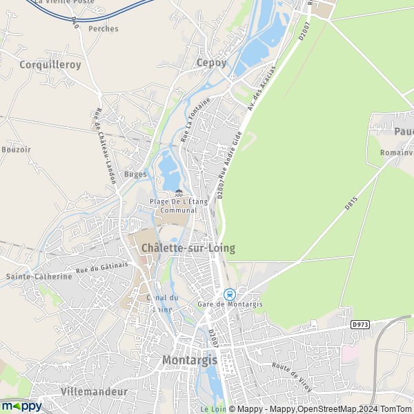 La carte pour la ville de Châlette-sur-Loing 45120