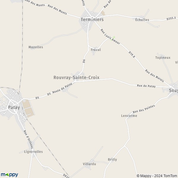 La carte pour la ville de Rouvray-Sainte-Croix 45310