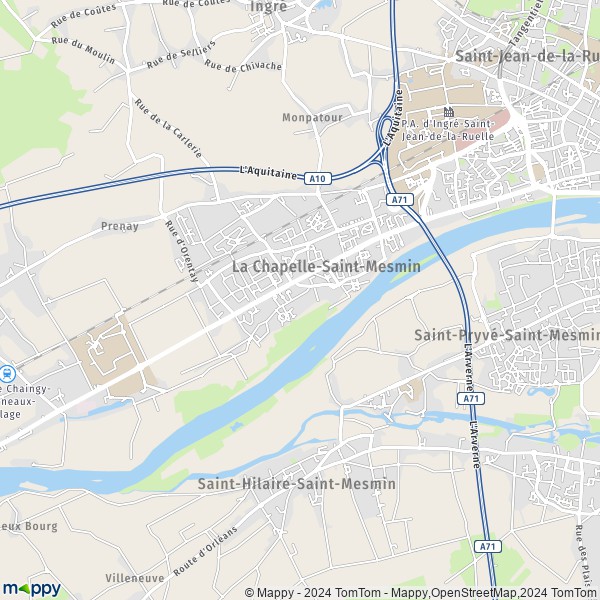La carte pour la ville de La Chapelle-Saint-Mesmin 45380