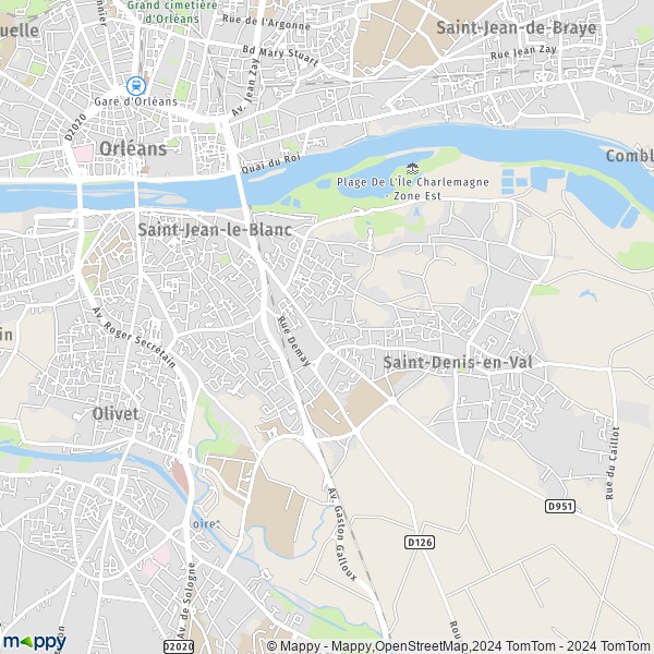 La carte pour la ville de Saint-Jean-le-Blanc 45650