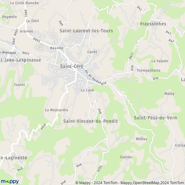 La carte pour la ville de Saint-Céré 46400