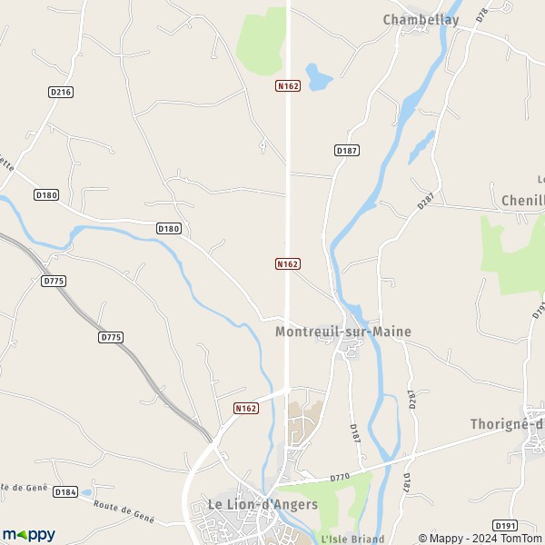 La carte pour la ville de Montreuil-sur-Maine 49220