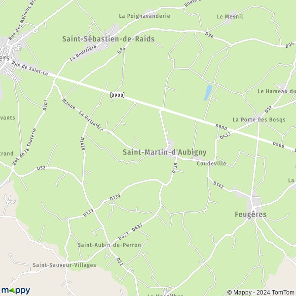 La carte pour la ville de Saint-Martin-d'Aubigny 50190