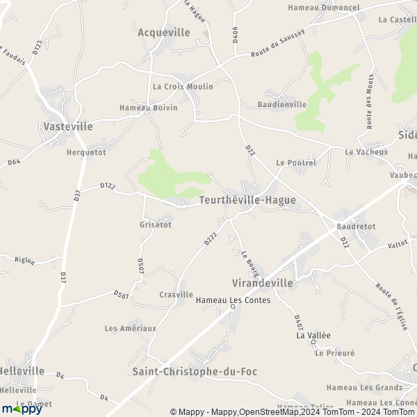 La carte pour la ville de Teurthéville-Hague 50690