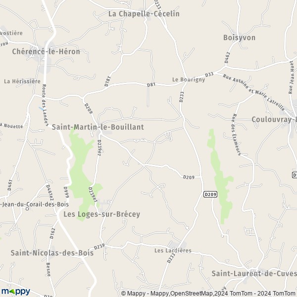 La carte pour la ville de Saint-Martin-le-Bouillant 50800