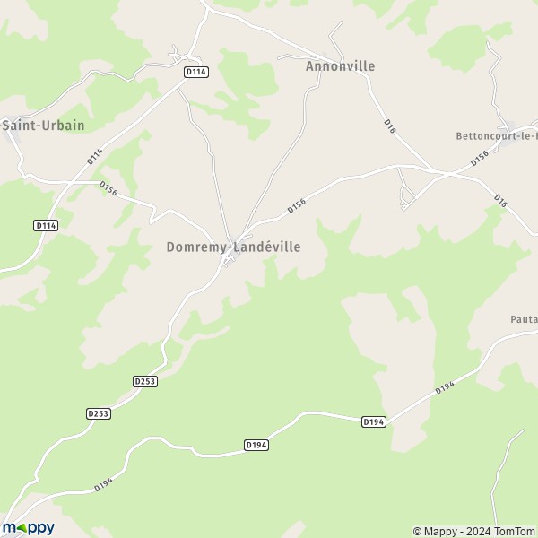 La carte pour la ville de Domremy-Landéville 52270